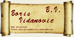 Boris Vidanović vizit kartica